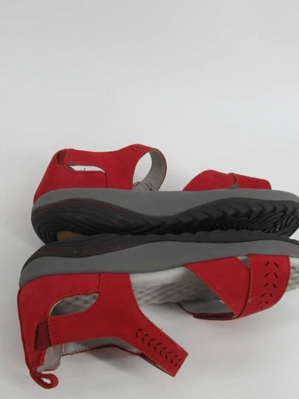 women's Jambu Sedona red Platform Wedge adjustable strap leather Sandals 7.5 M